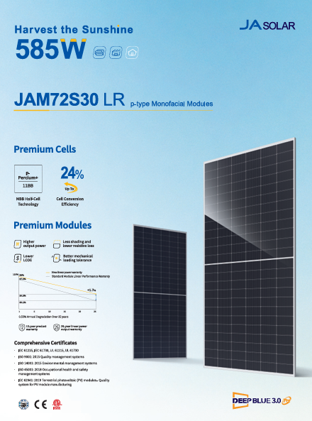 JA Solar 585W Solar Panel